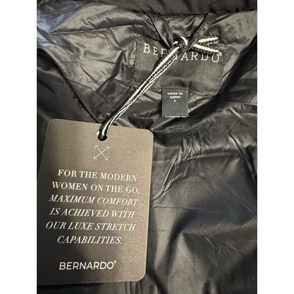 NEW Bernardo Large Black Puffer Coat Layered Hooded Water Resistant Winter $180 - Picture 12 of 16